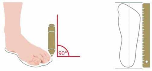 Medición del pie para talla